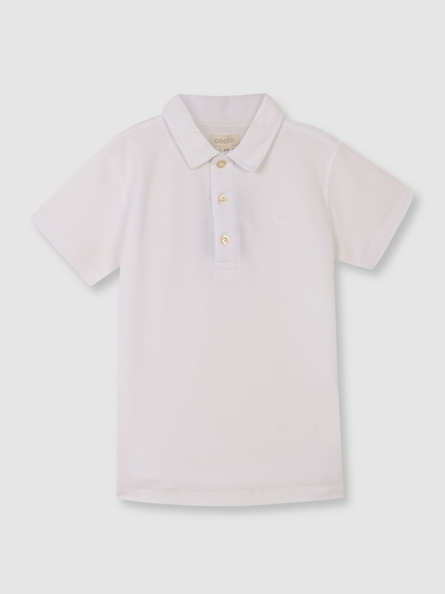 Polo Basico De Pique Blanco