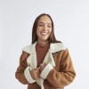 Campera Dama Combinada C/Sherpa N+ Marron