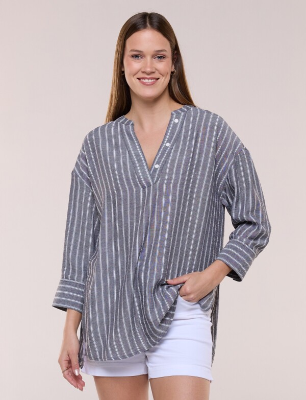 Blusa Holgada Rayas GRIS