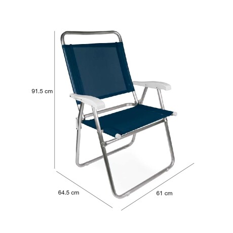 Reposera Alta Plegable en Aluminio Mor Master Plus Fashion Azul Marino