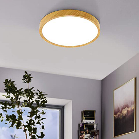 Plafón LED símil madera 16,8W 3000K Ø340 MUSURITA EG3410