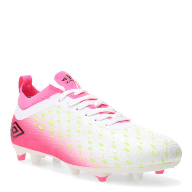 Championes Infantiles Umbro Limit HG Blanco - Rosado - Amarillo Lima