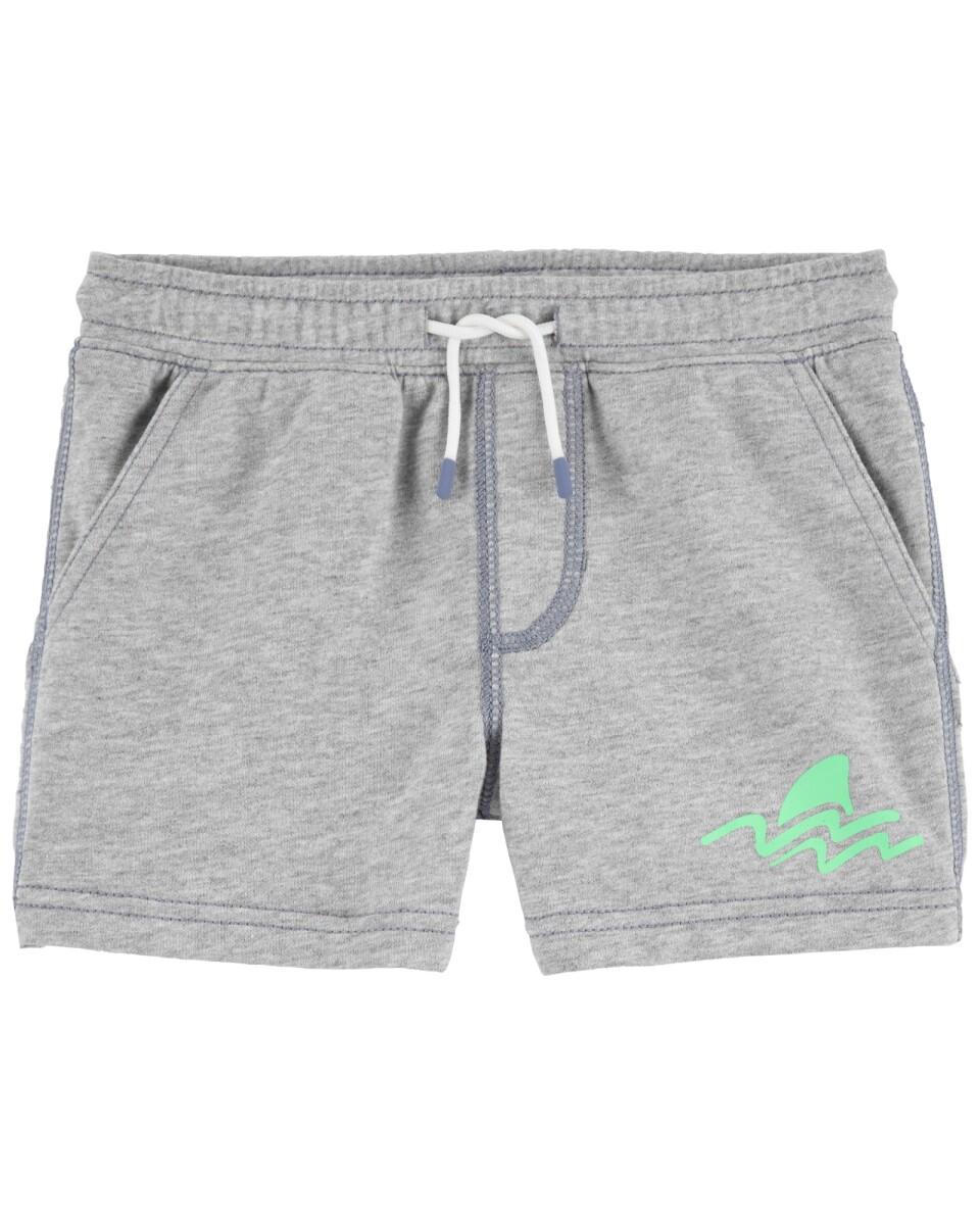 Short de algodón, gris, estampa olas 