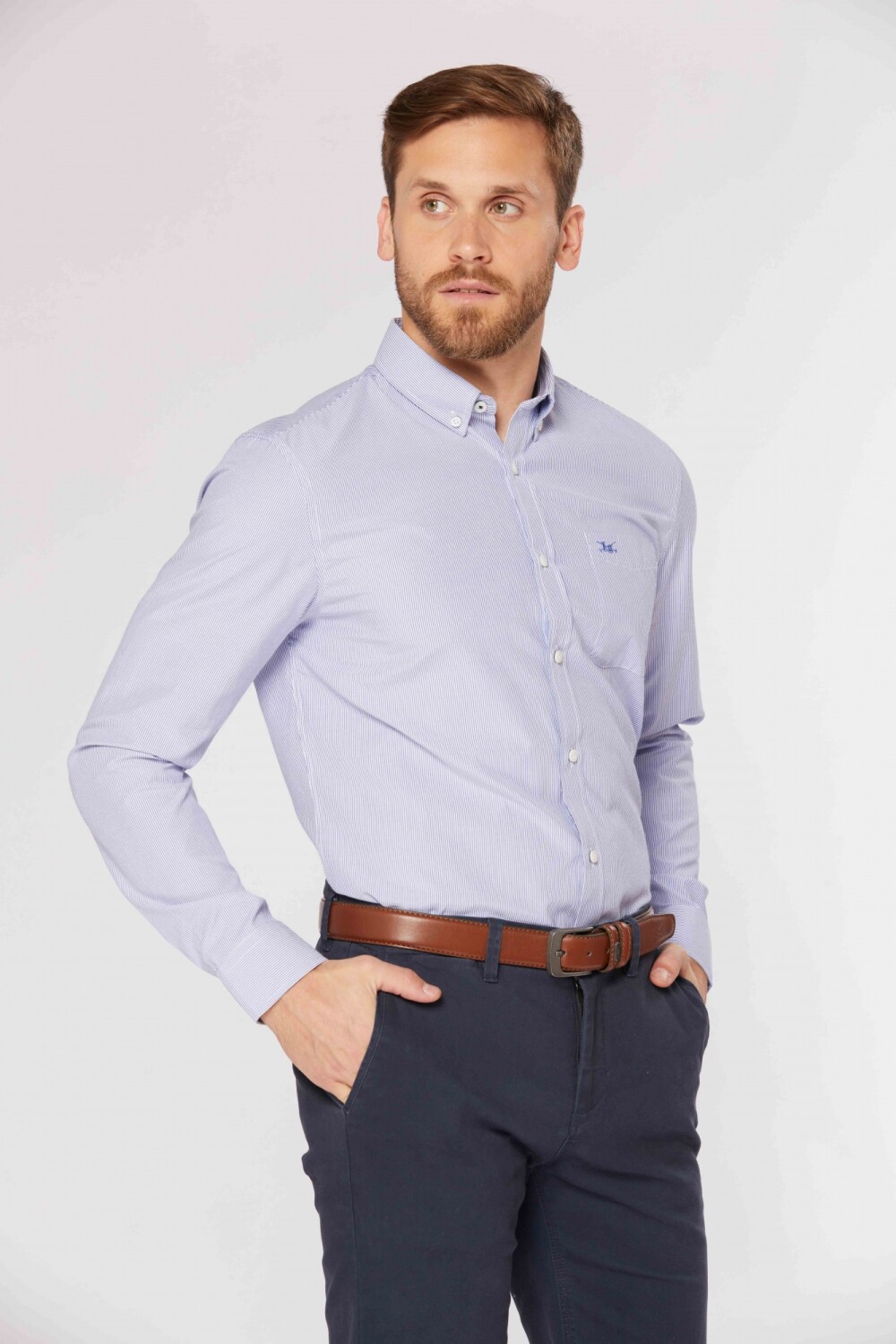 CAMISA RAYADA Azul