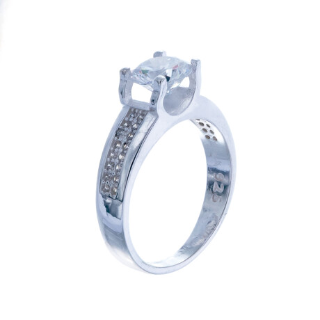 Anillo de plata 925 con circonias, SOLITARIO. Anillo de plata 925 con circonias, SOLITARIO.