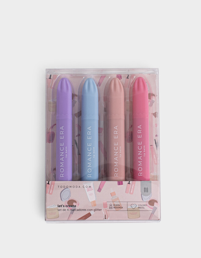 Resaltadores Set De Marcadores Con Glitter - Combinacion Multicolor