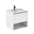 MUEBLE DE BAÑO NIWA 60 CM BLANCO BRILLO CON MESADA Mueble De Baño Niwa 60 Cm Blanco Brillo Con Mesada