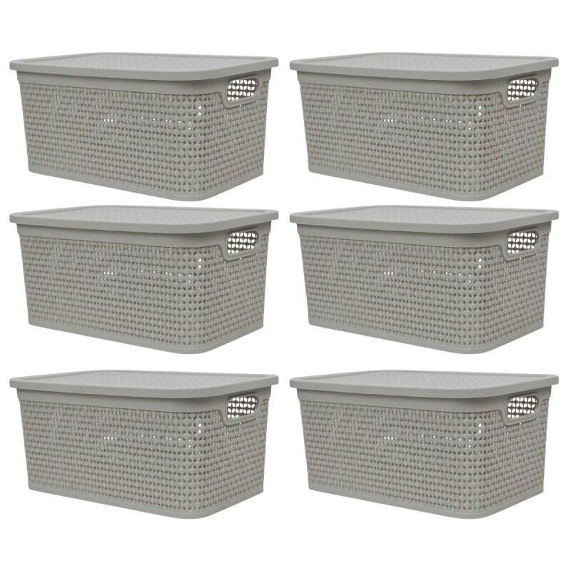 Set x6 Caja simil ratán 7,5 lts CAPPUCCINO