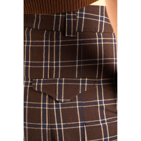 Pantalón Extra Wide Cuadros Marino