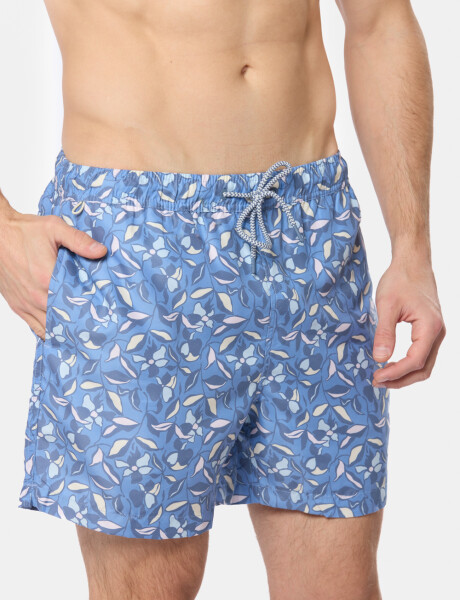 SHORT DE BAÑO ESTAMPADO Azul