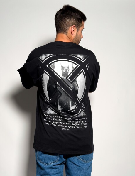 Remera oversize con estampas Efrain Negro