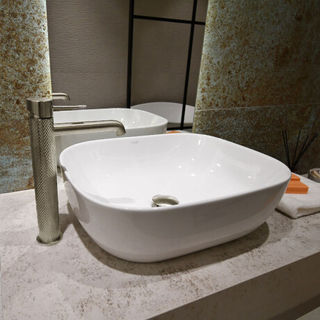 GRIFERIA LAVATORIO ALTO CUERPO LABRADO EN BRUSHED NICKEL - SERIE SIGNATURE GRIS-BRUSHED NICKEL