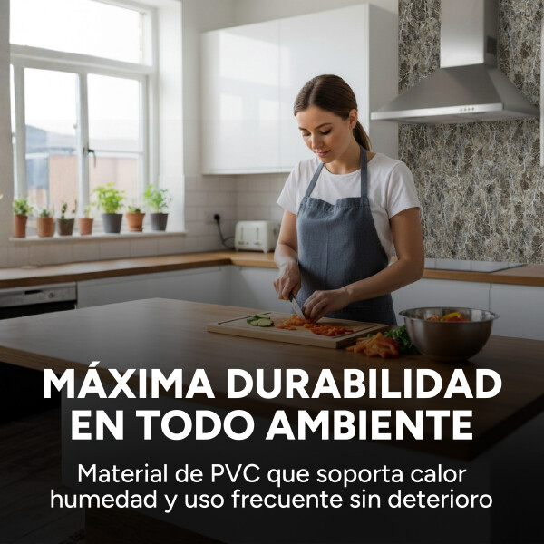 Pack x3 Placa PVC Símil Mármol 2,44x1,22m 3mm Resistente Mármol Gris