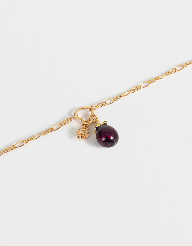 Cadena Corta con Dije Frutas Collar Corto Con Frutas - Dorado