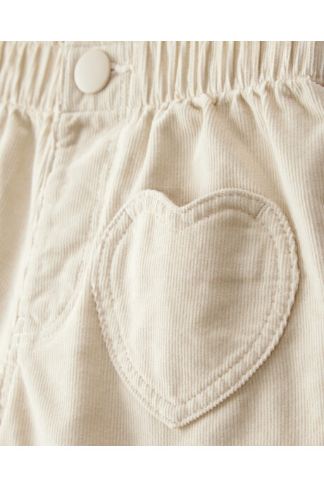 Pantalón de pana, beige, bolsillos corazón Sin color