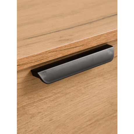 Mesa De Luz Jenslev 1 Cajon 2 Estantes Color Roble