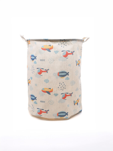 CANASTO ORG. TELA AVIONES ESTAMPADO 1
