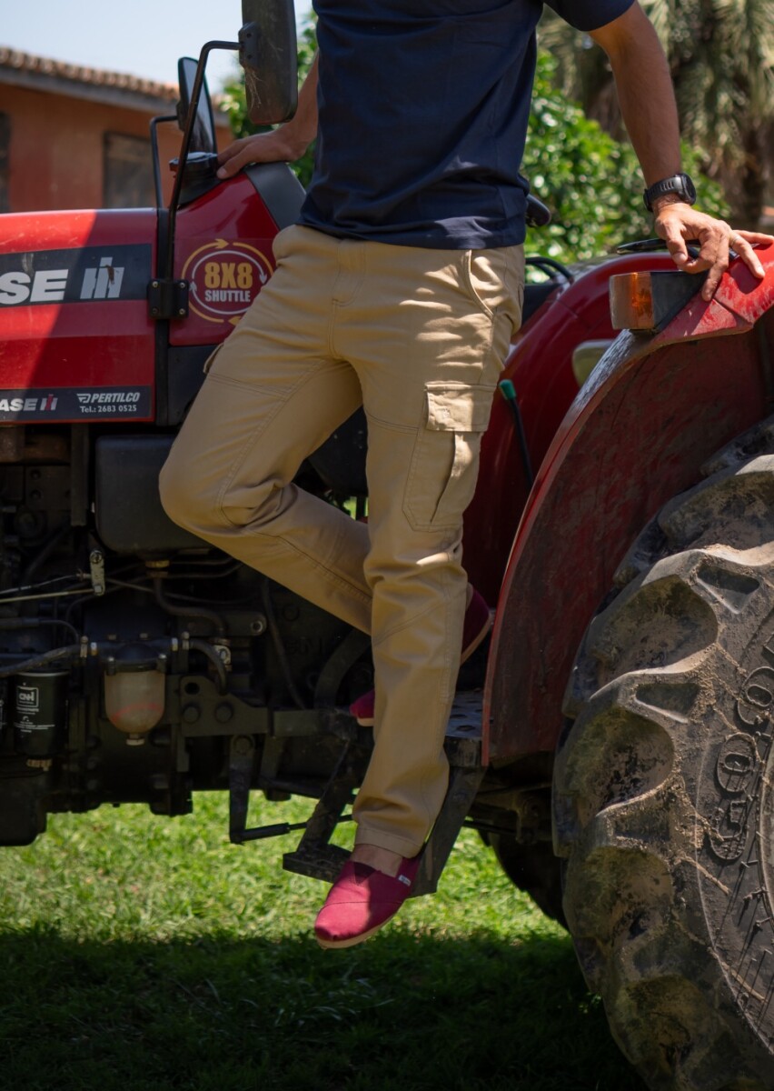 Pantalón cargo flex - Beige 