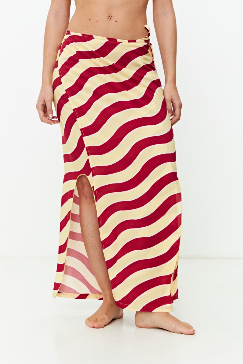 Falda larga multicolor multicolor