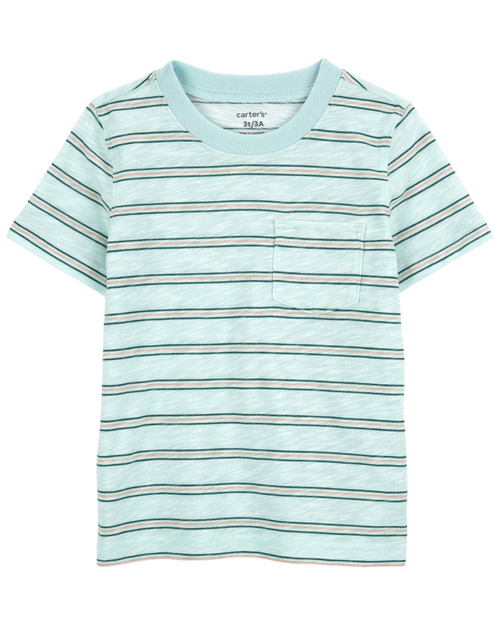 Remera de algodón, manga corta diseño a rayas Remera de algodón, manga corta diseño a rayas