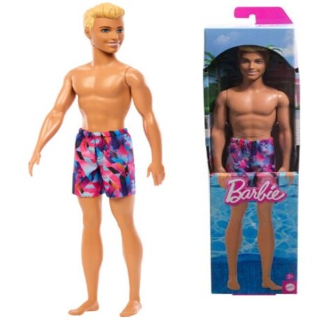 Figura Barbie Ken de playa traje morado HXX52 001