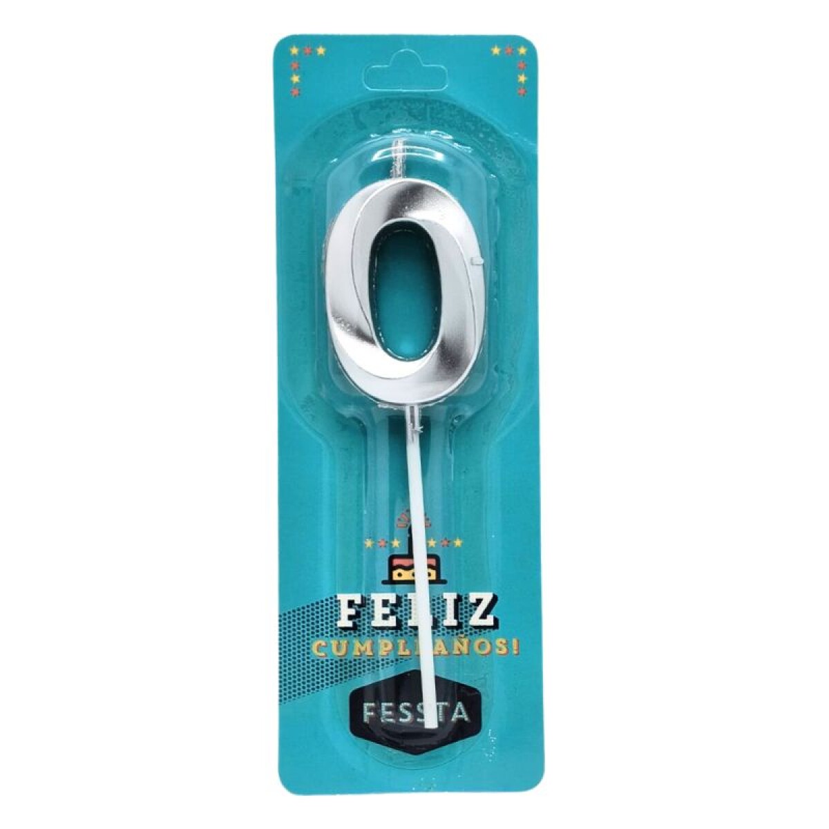 Vela Fessta Número 3D Chica Plateada - CERO 