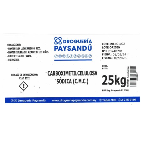Carboximeticelulosa sódica (CMC) 25 kg