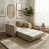 Sofa cama de 1 plaza tapizado en tela beige Sofa cama de 1 plaza tapizado en tela beige