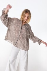 Camisa Gaia Marron Broderie