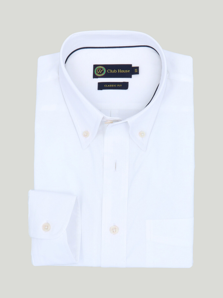 Camisa Button Down Classic Fit - Blanca 