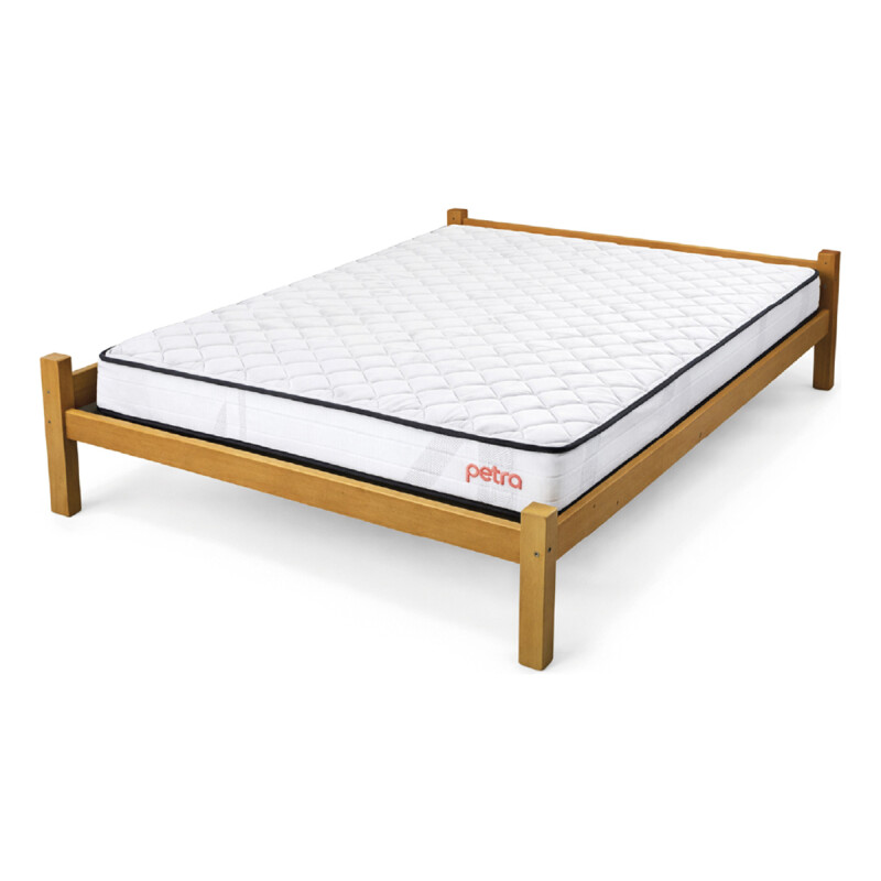 CAMA 2 PLAZAS TURCA PINO LUSTRE CERA CON COLCHÓN LEVANE 14 Cama 2 Plazas Turca Pino Lustre Cera Con Colchón Levane 14