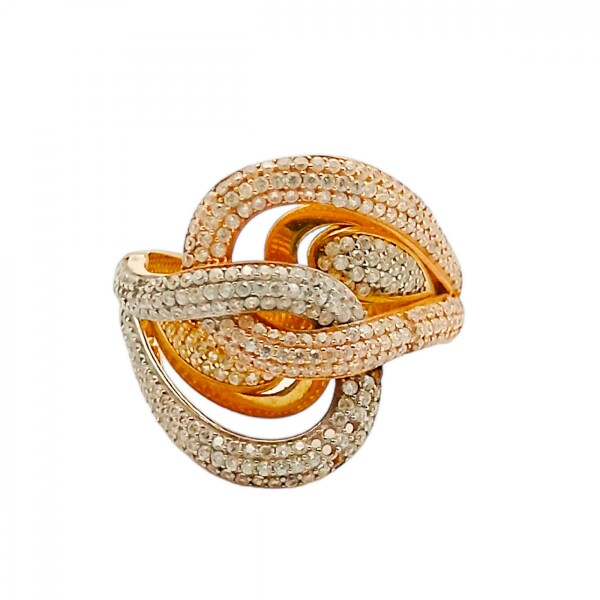 Anillo Tiras-Oro 18k-Piedra Zirconia-AN9523 conpiedra