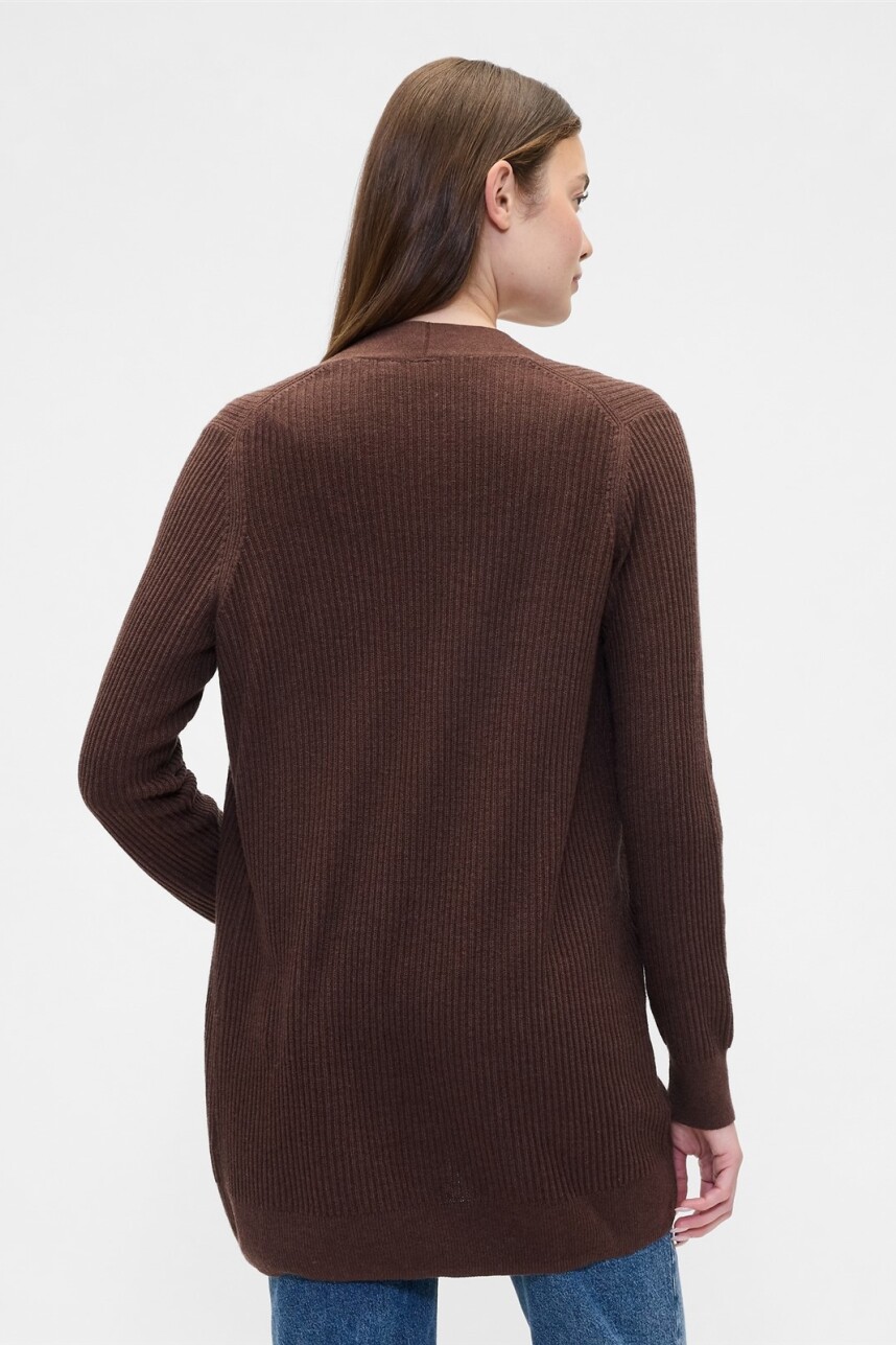 Saco Sin Botones Bella Mujer Dark Brown 1