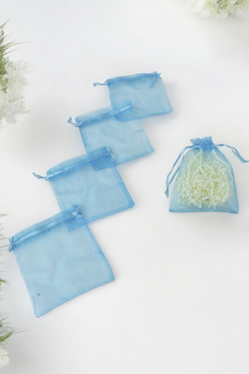 Pack x 100 - Bolsas organza 8x11 cm - TURQUESA 