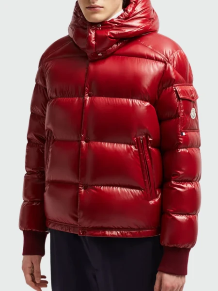 Moncler - Campera rellena de plumas con capucha, Maljasset Rojo