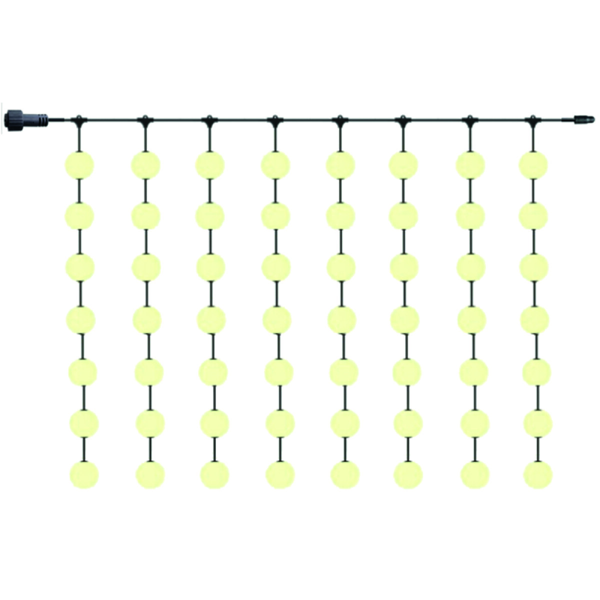Cortina de luces 3m c/8 tiras x7esferas LED cálida - IX3804 
