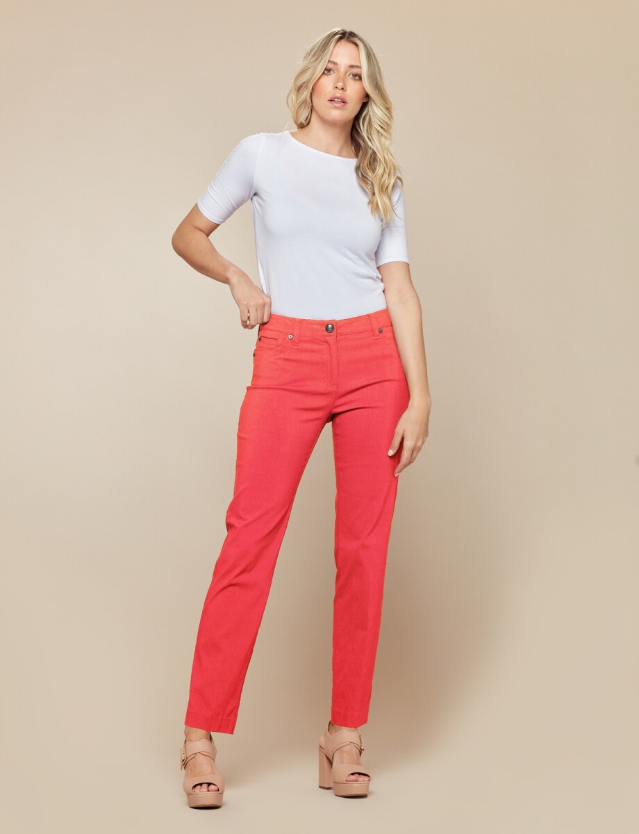 Pantalon Slim - Coral 