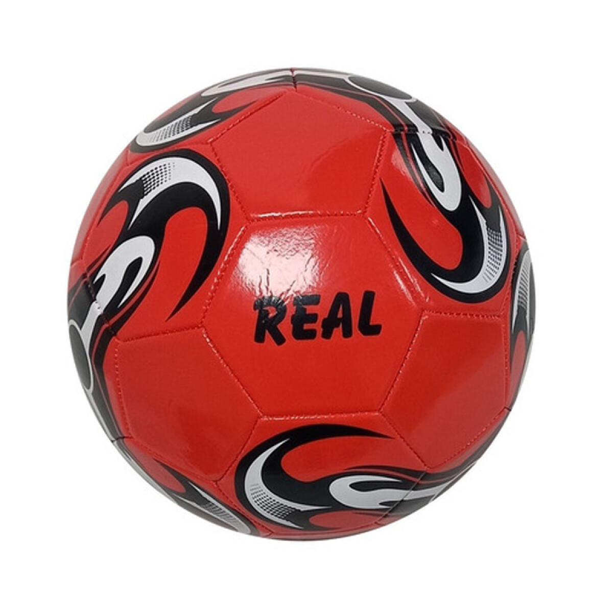 Pelota de Futbol Cuero REAL Nº 5 - Roja y negra — Suchina