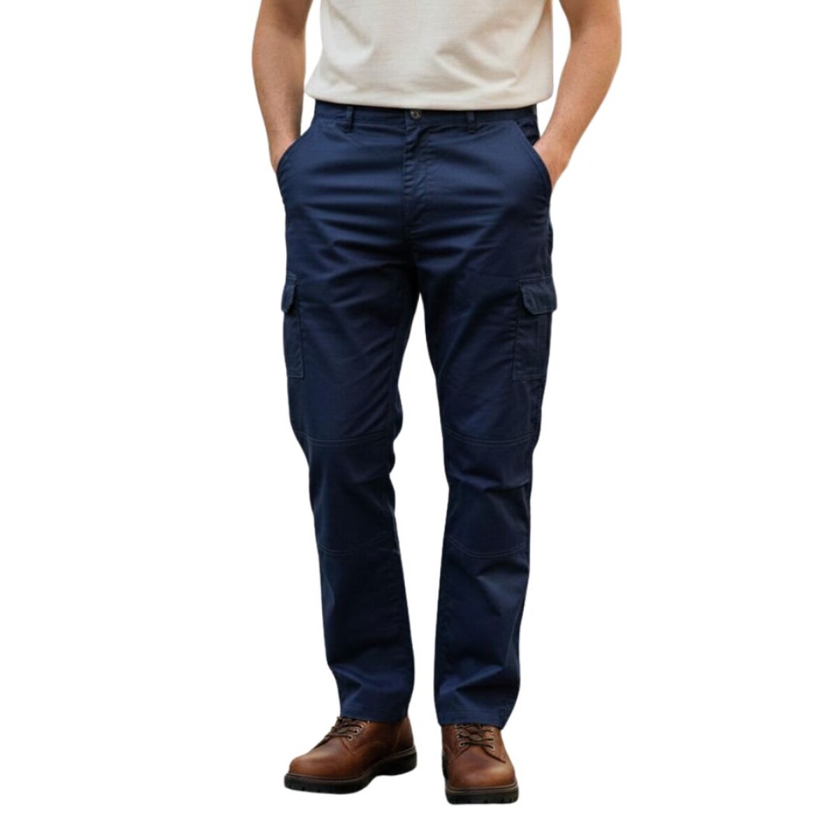 Pantalón gabardina cargo - Azul marino 