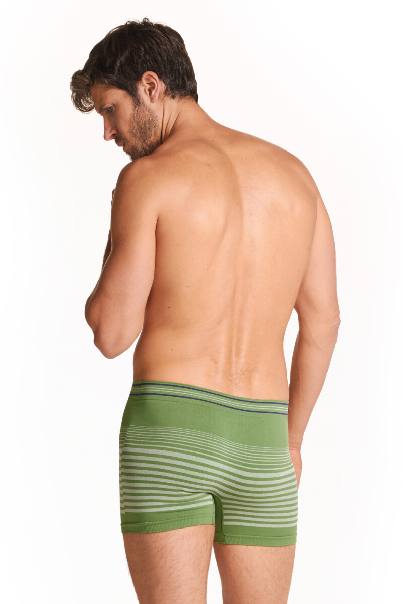 Boxer rayas melange Verde lago