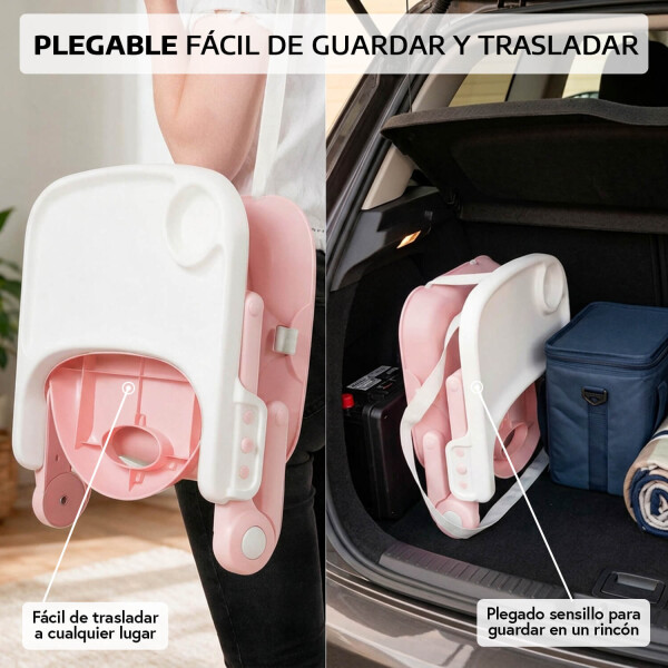 Silla De Bebe Para Comer Plegable Asiento 3 En 1 Arnes Cinturon Seguridad 3 Puntos Imback Color Rosa Silla De Bebe Para Comer Plegable Asiento 3 En 1 Arnes Cinturon Seguridad 3 Puntos Imback Color Rosa