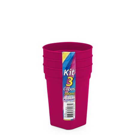 SET 3 VASOS 300 ML MULTICOLOR