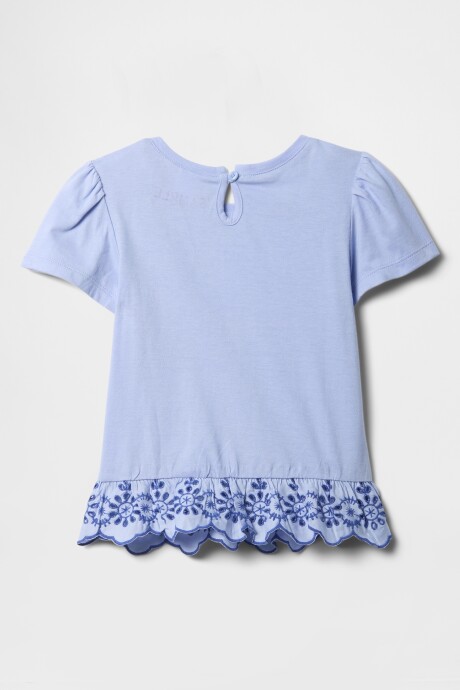 Remera Tunic Con Broderie Toddler Niña Blue Crystal