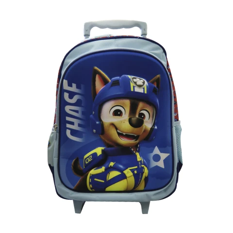 Mochila Infantil 3D con Carro Tafeta Grande 40 x 30 cm CHASE HAPPY AZUL