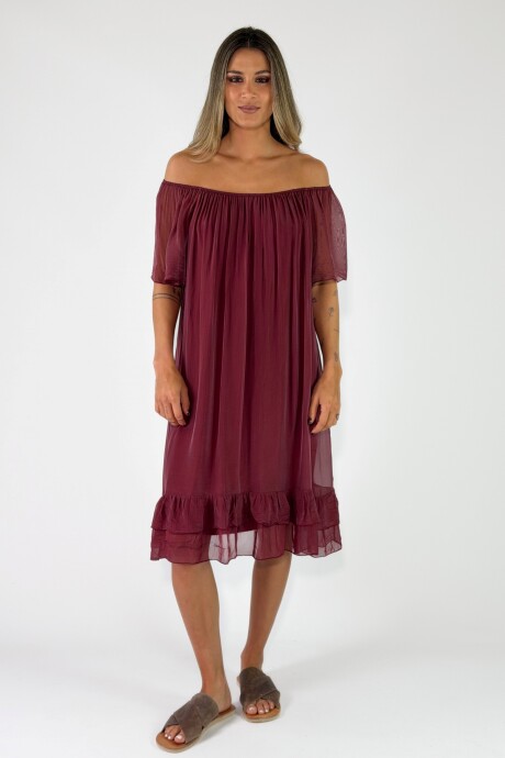 VESTIDO BOHOL Bordo