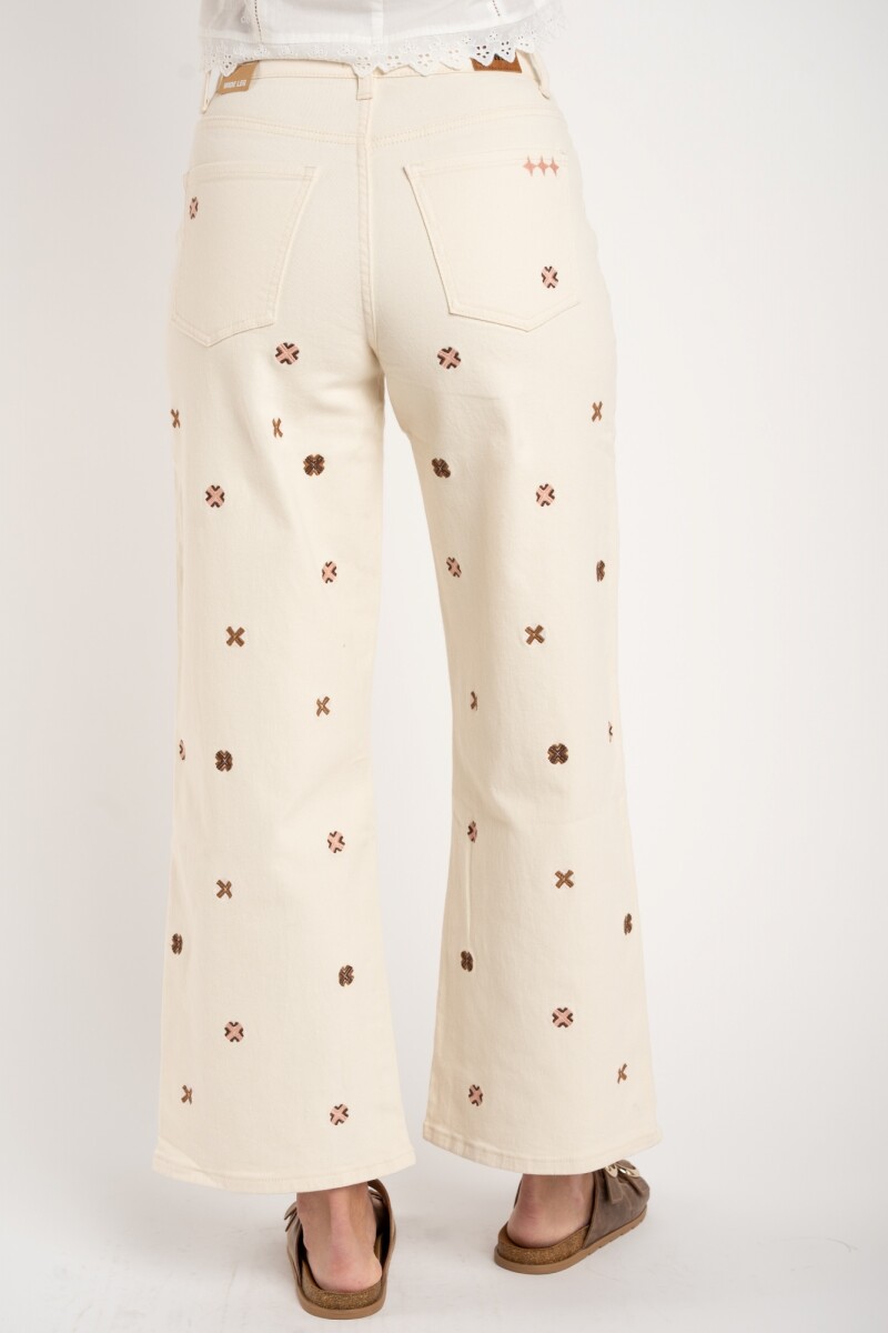 Jean Recto Bordado Off White