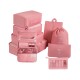 Set Organizador Valija Viaje Almacenamiento Equipaje X9 Unid Rosa