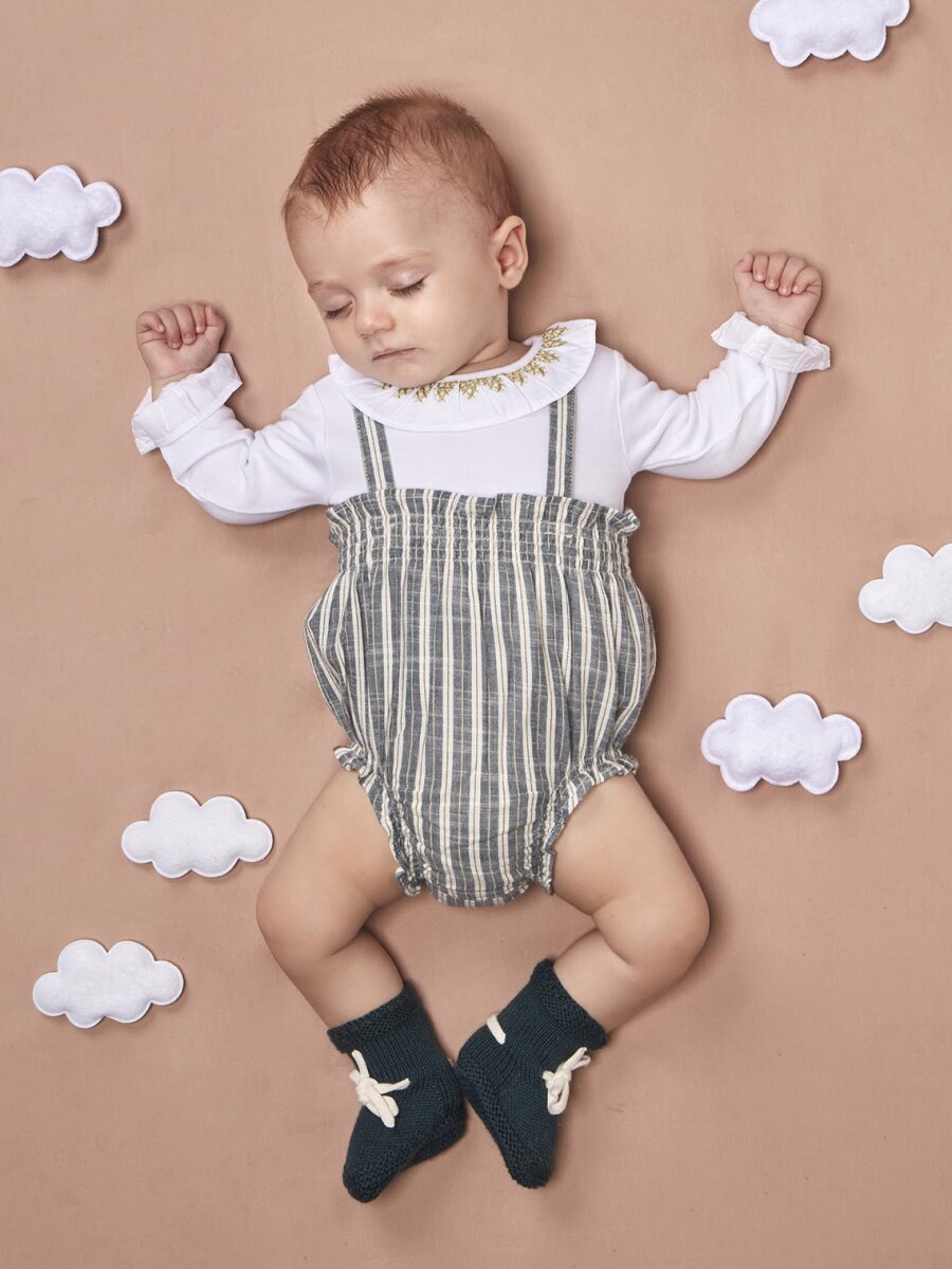 Body Manga Larga Con Blanco Optico