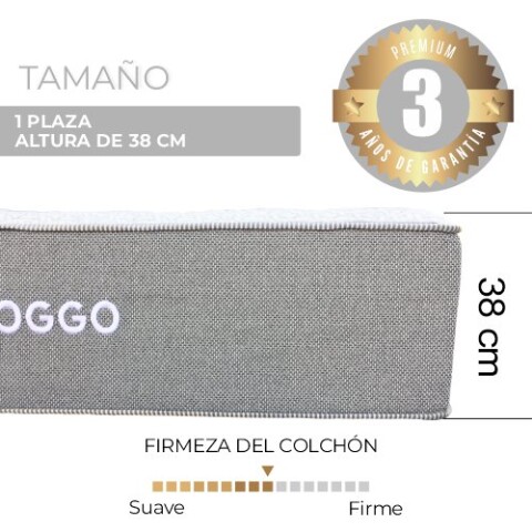 Colchón NEW LONDON -2 Plazas – Mixto Espuma Resortes Pocket – Firmeza Intermedia – 138x188x38 cm – Soporta 130 kg - 3 AÑOS Colchón NEW LONDON -2 Plazas – Mixto Espuma Resortes Pocket – Firmeza Intermedia – 138x188x38 cm – Soporta 130 kg - 3 AÑOS