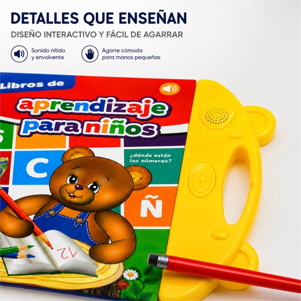Libro Didáctico Interactivo Bilingüe con 20 Hojas Táctiles Diseño 2